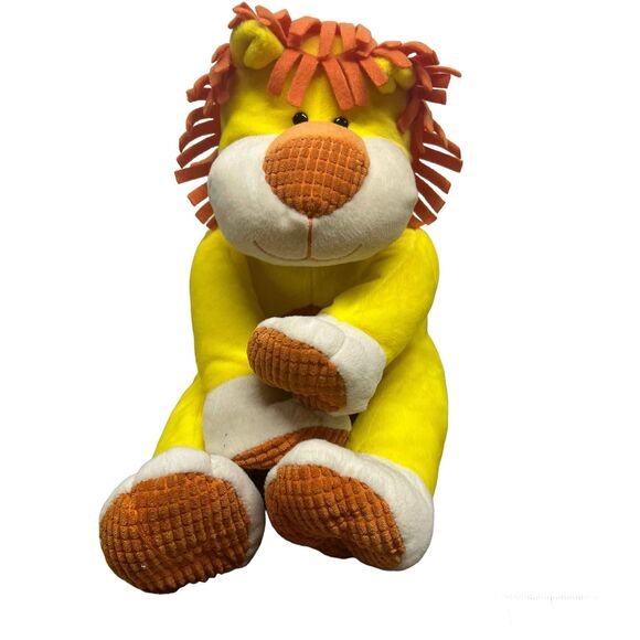 lion stuffed plush animal 12” bright yellow animaladventure - Picture 10 of 13